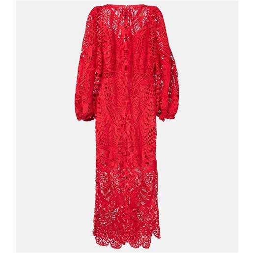 Farm Rio abito lungo nature in pizzo guipure