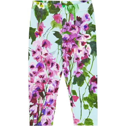 Dolce&Gabbana Kids baby - leggings in misto cotone con stampa