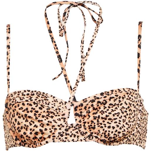 Ulla Johnson top bikini aleena con stampa leopardata