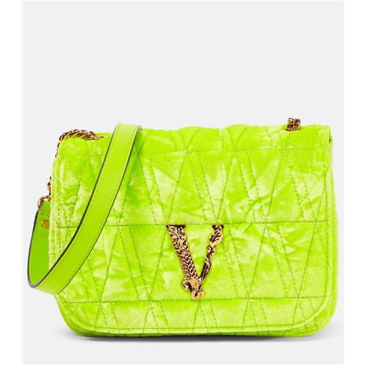 Versace borsa a spalla virtus small in velluto