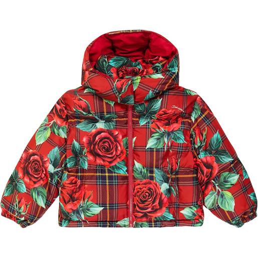 Dolce&Gabbana Kids giacca imbottitaâ tartan con stampa