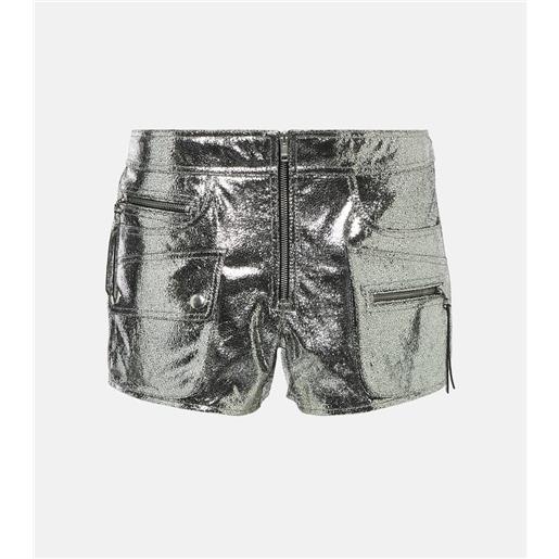 Isabel Marant shorts coria in pelle metallizzata