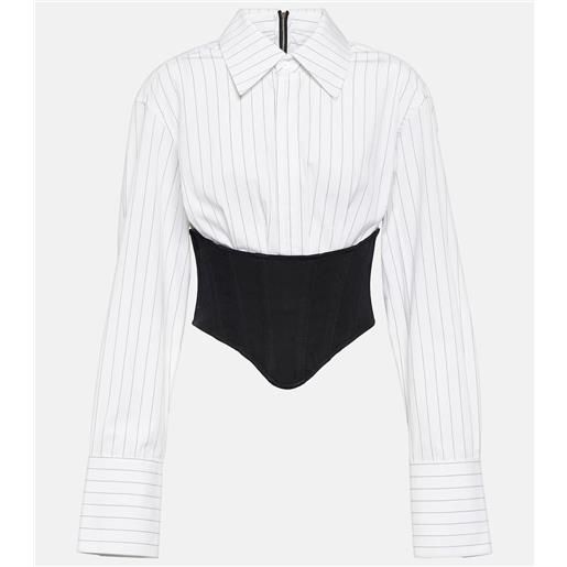 Dion Lee camicia corset in cotone a righe