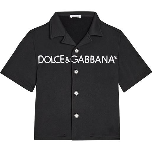 Dolce&Gabbana Kids camicia bowling in misto cotone con logo