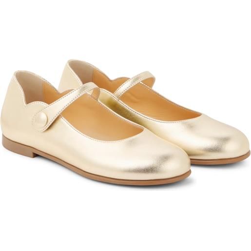 Christian Louboutin Kids ballerine melodie chick in pelle metallizzata
