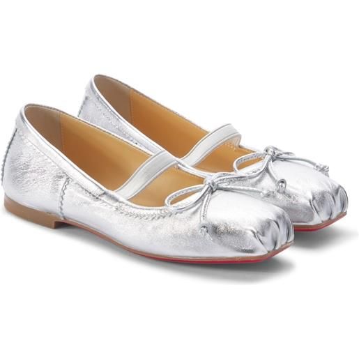 Christian Louboutin Kids ballerine baballet in pelle metallizzata