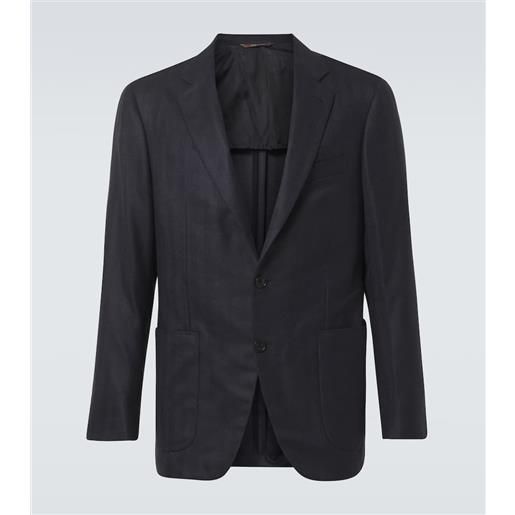 Canali blazer kei in seta e cashmere