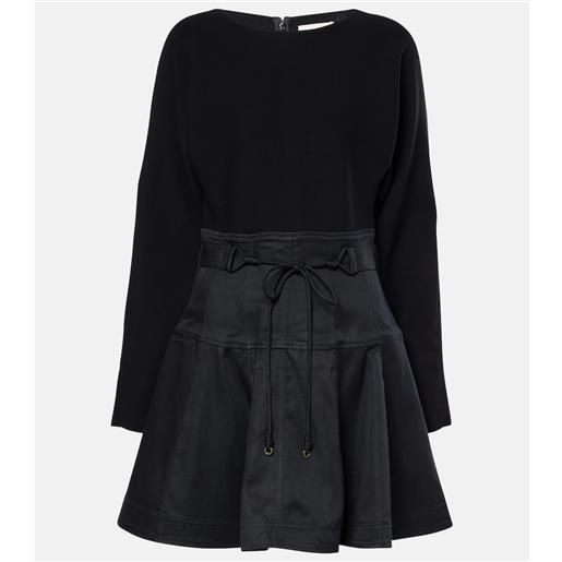 Ulla Johnson abito corto aremi con finiture in twill