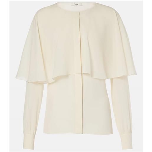 Chloe chloã© blusa in chiffon di seta