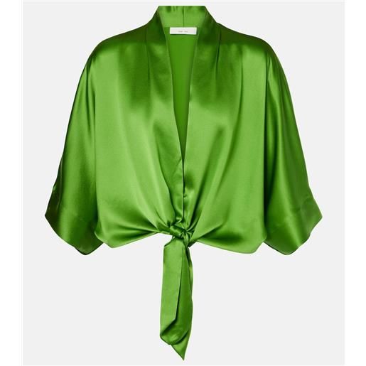 The Sei blusa cropped in raso di seta