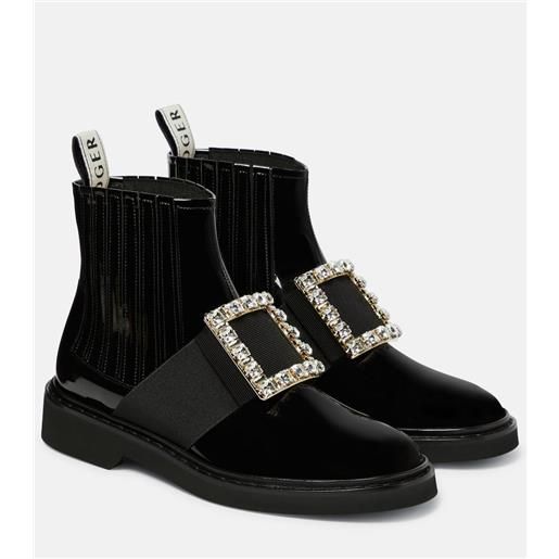 Roger Vivier stivaletti viv' rangers in vernice con cristalli