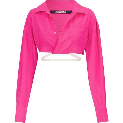 Jacquemus camicia cropped laurier in misto lino