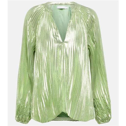 Simkhai blusa char plissã© in misto seta