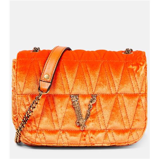 Versace borsa a spalla virtus small in velluto