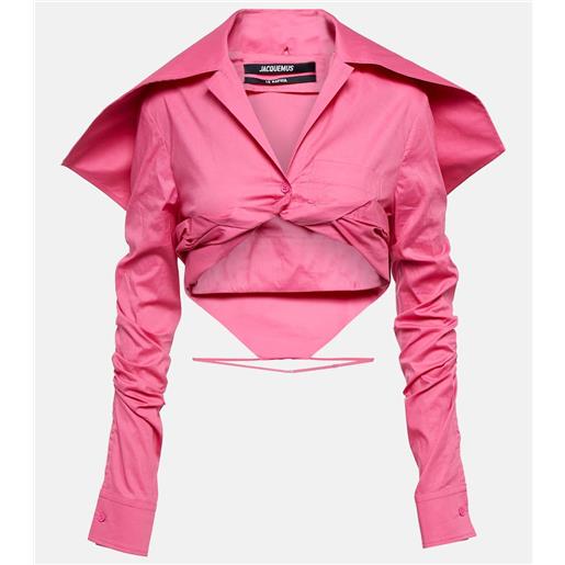 Jacquemus camicia cropped meio in cotone
