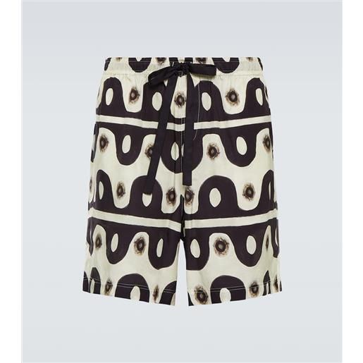 Commas shorts in cotone e seta con stampa