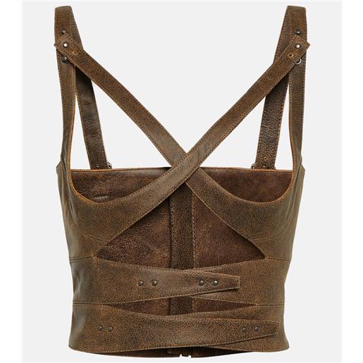 Jean Paul Gaultier x knwls - bustier in pelle con cut-out