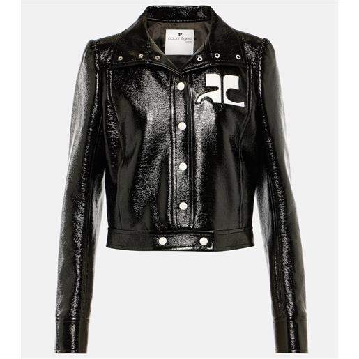 Courreges courrã¨ges giacca cropped reedition in vinile