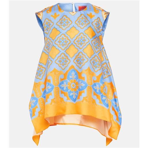 La DoubleJ top san carlo in twill di seta con stampa