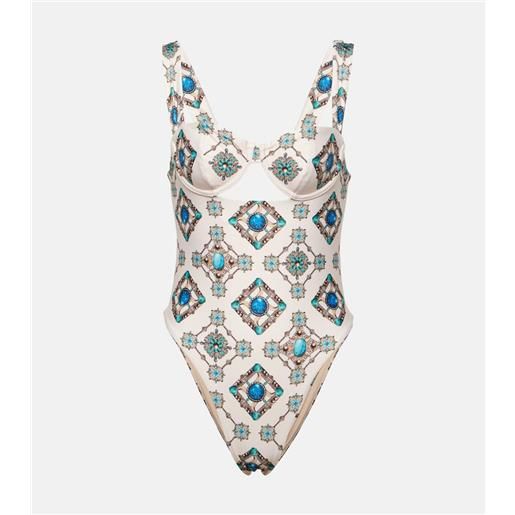 Agua by Agua Bendita costume intero citrino platero con cut-out