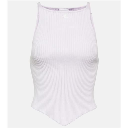 Courreges courrã¨ges tank top in maglia a coste con logo