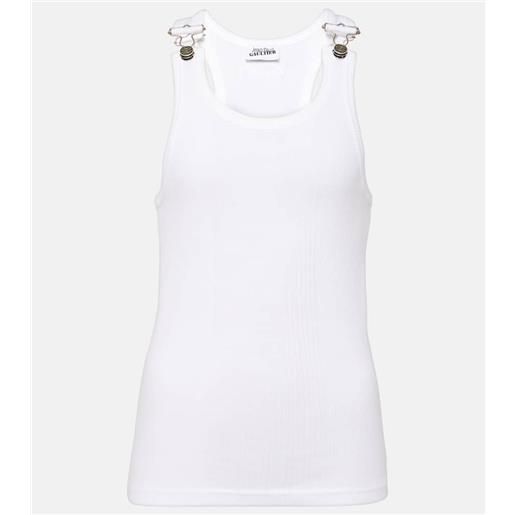 Jean Paul Gaultier tank top in jersey di cotone a coste