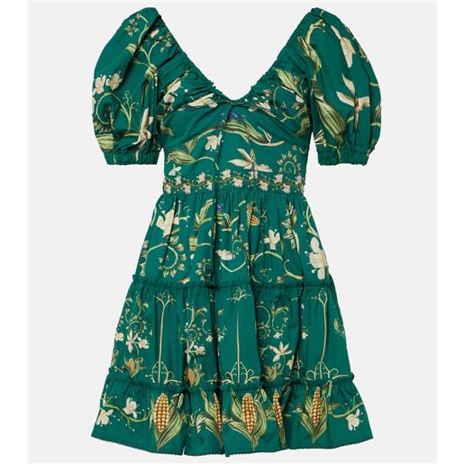 Agua by Agua Bendita miniabito manzanilla esmeralda in cotone