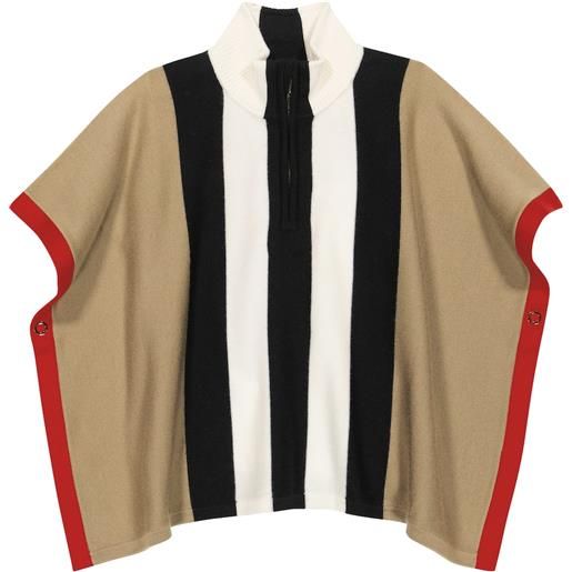 Burberry Kids poncho in misto lana a righe