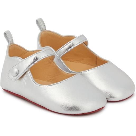 Christian Louboutin Kids baby - ballerine love chick in pelle metallizzata