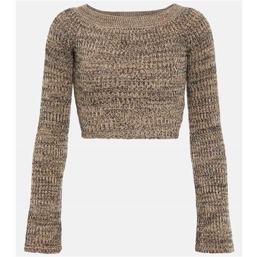 Chloe chloé pullover cropped in misto cashmere