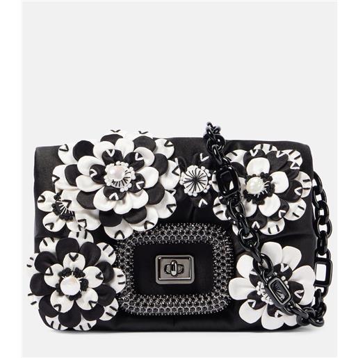 Roger Vivier borsa a tracolla viv' choc in raso con applicazioni floreali