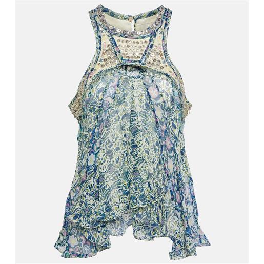 Isabel Marant top onyle in chiffon di seta con stampa