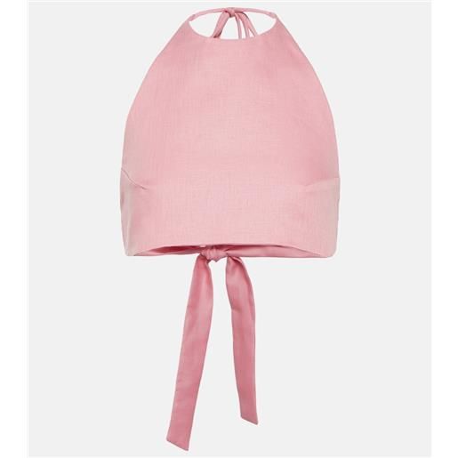 Asceno top cropped marseille in lino