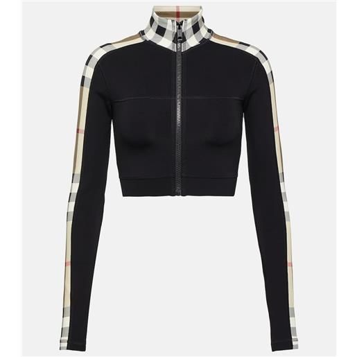 Burberry felpa in jersey Burberry check con zip