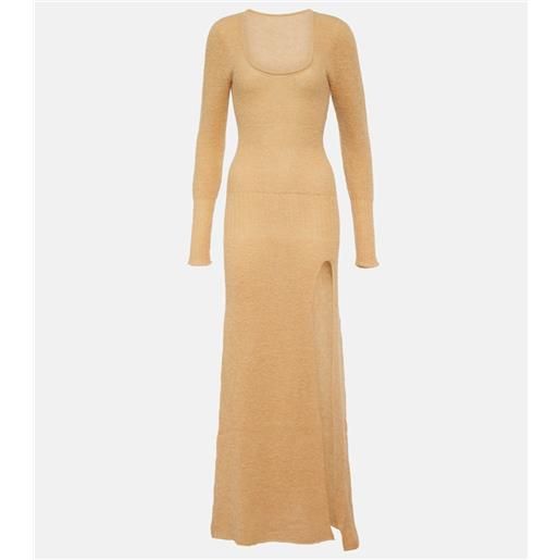 Jacquemus abito lungo dao in misto mohair e alpaca
