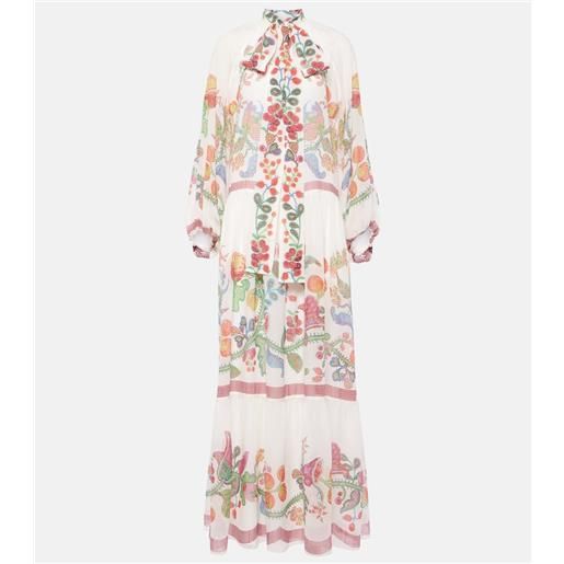 La DoubleJ abito lungo athena in chiffon di seta