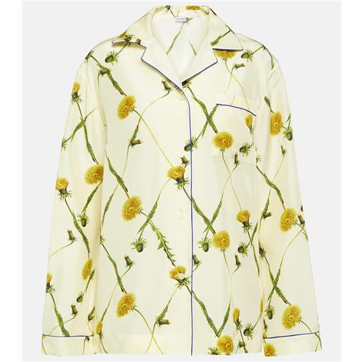 Burberry camicia pigiama in popeline di seta