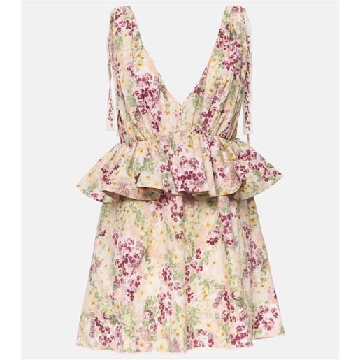 Agua by Agua Bendita abito corto infinito florecer in cotone