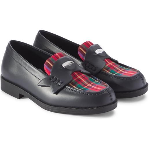 Christian Louboutin Kids mocassini mini penny in pelle e tartan