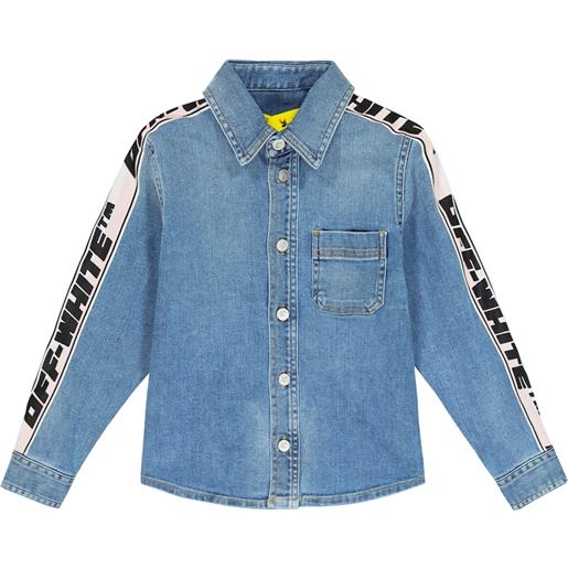 Off-White Kids camicia di jeans con logo