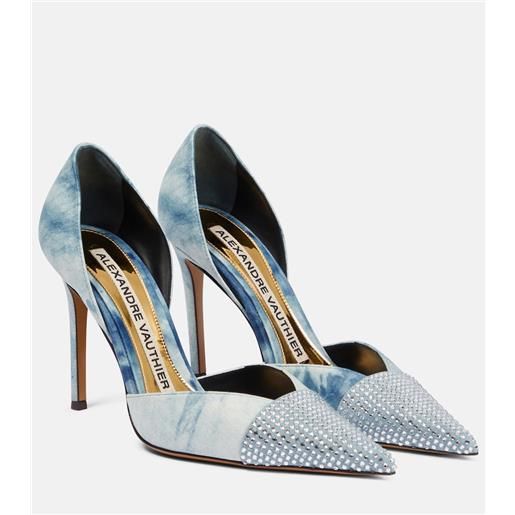 Alexandre Vauthier pumps in denim tie-dye con decorazione