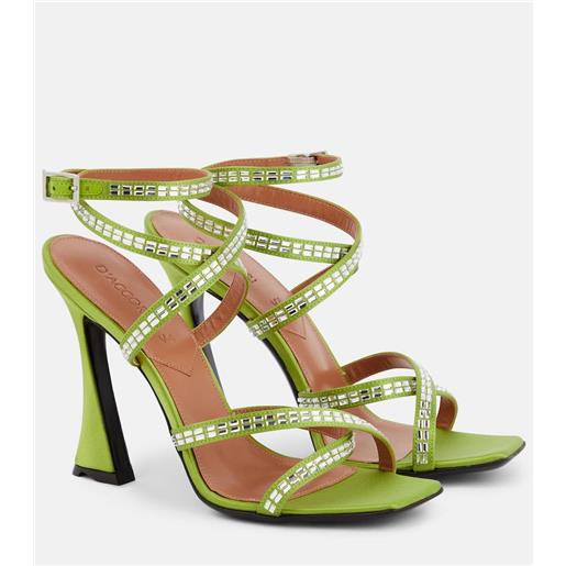 D'Accori sandali carre in raso con cristalli