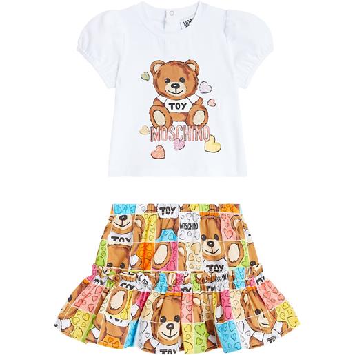 Moschino Kids baby - gonna e t-shirt in cotone con stampa