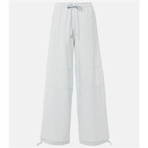 Acne Studios pantaloni a gamba larga in cotone e lino