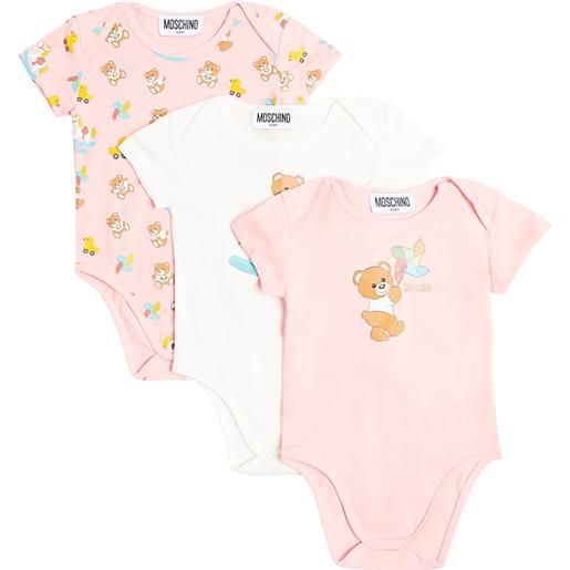 Moschino Kids baby - set di 3 body in jersey di cotone