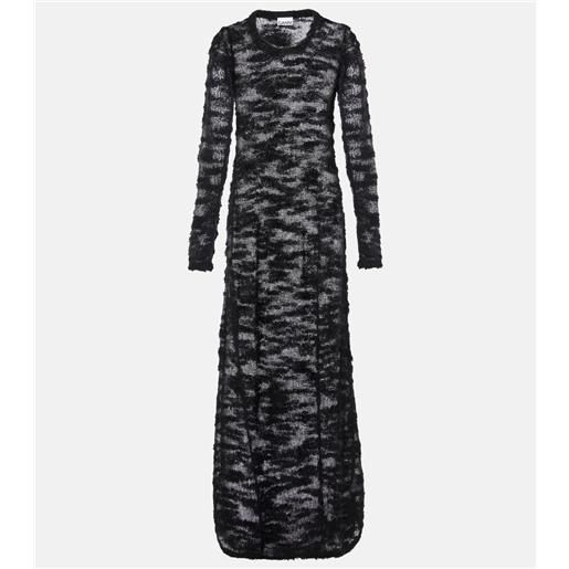 Ganni abito lungo trasparente in bouclã©