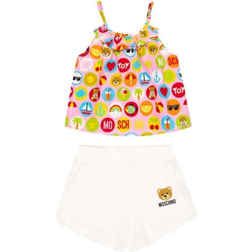 Moschino Kids tank top e shorts in jersey