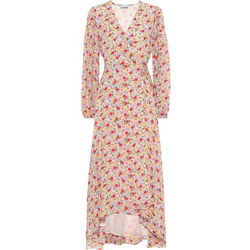 Ganni abito in georgette a portafoglio