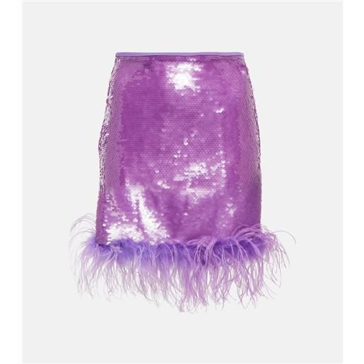 Giuseppe di Morabito minigonna con paillettes e piume