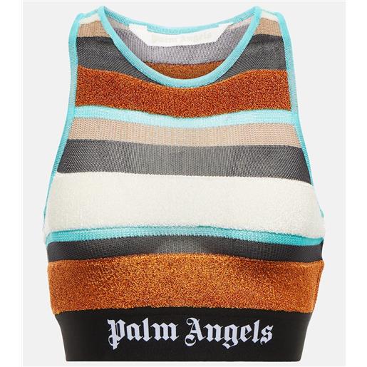 Palm Angels top lurex in maglia a righe